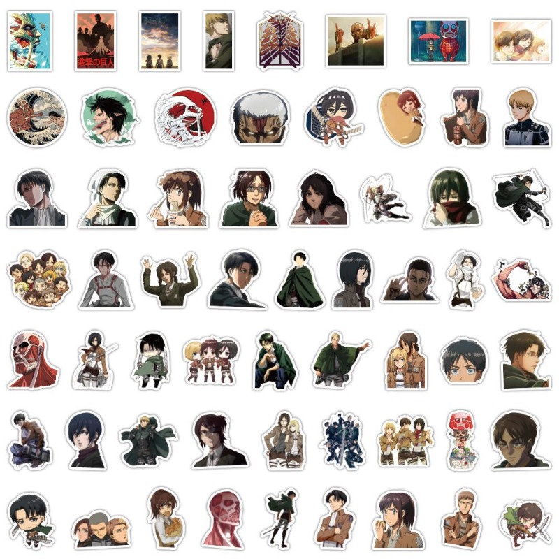 Laptop Accessories Toy - 60Pcs 진격의 거인 애니메이션 스티커 귀여운