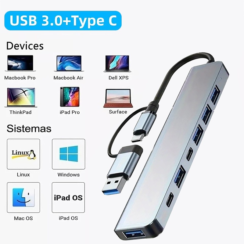 Laptop Accessories And Gadgets - 2 in 1 USB3.0 허브 7포트