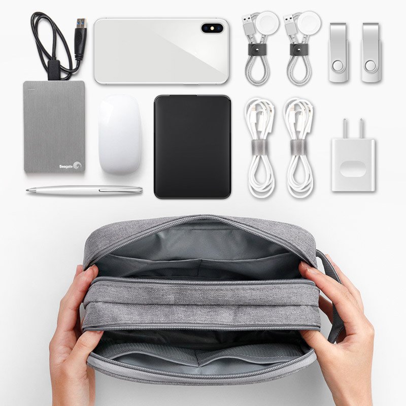 듀얼 휴대용 노트북 전원 코드 충전기 보관 가방, 다기 - Laptop Electronics Accessories 리뷰 및 가격