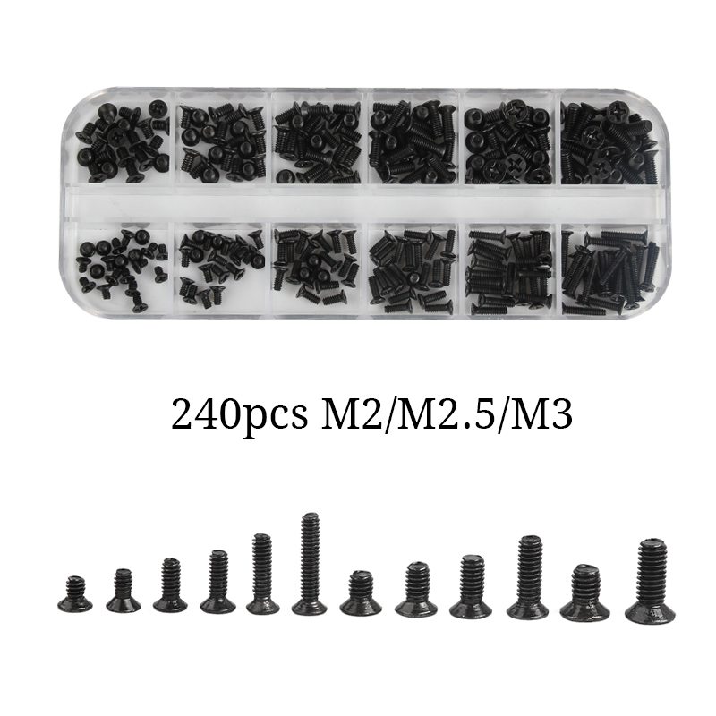 240pcs M2 M2.5 M3 나사 세트 KM 기계  - Laptop Electronics Accessories 리뷰 및 가격