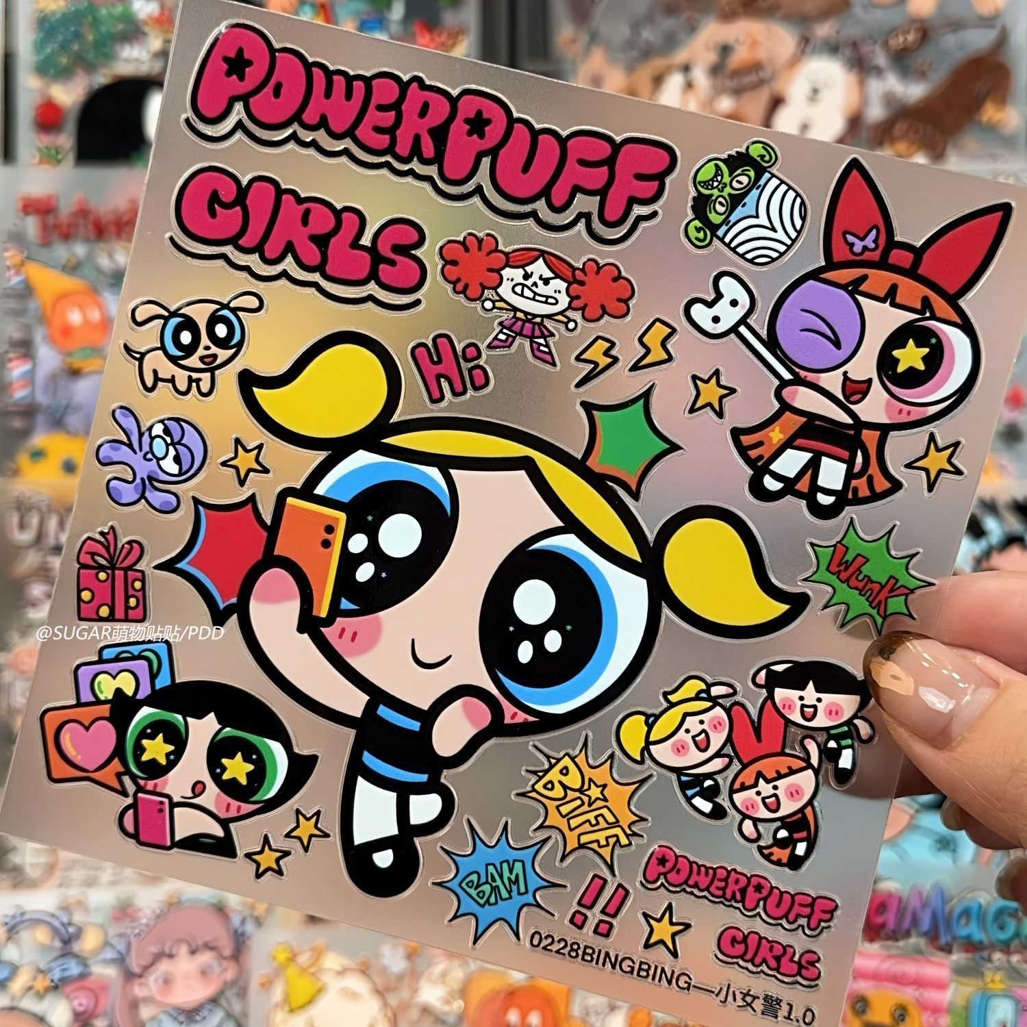귀여운 파워퍼프 걸 캐릭터 스티커 시트 빈티지 스타일  - Laptop Accessories Toy 리뷰 및 가격