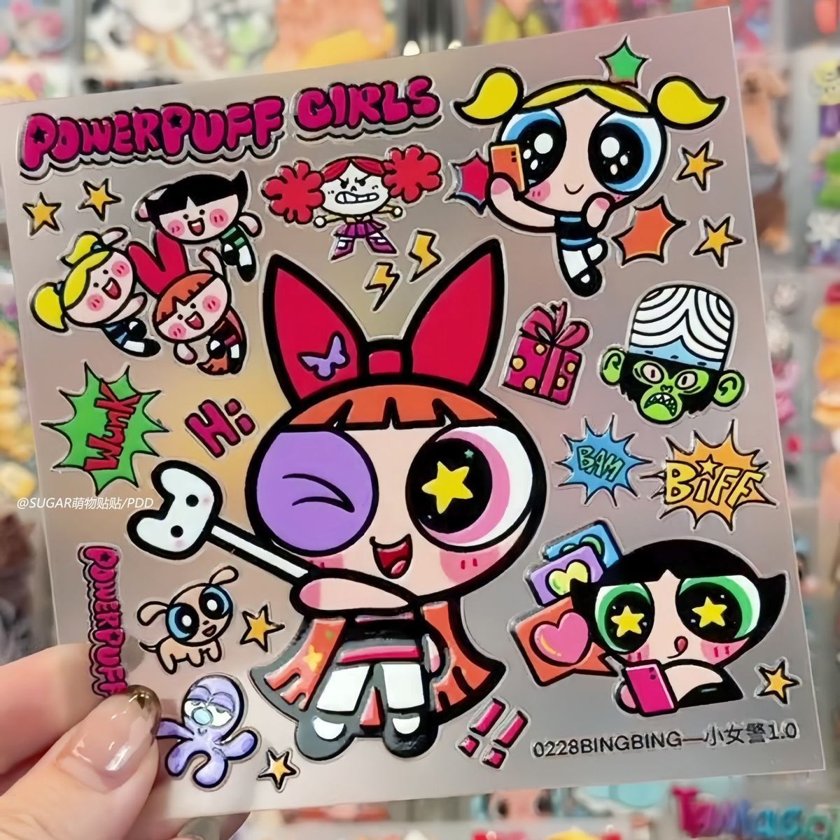 귀여운 파워퍼프 걸 캐릭터 스티커 시트 빈티지 스타일  - Laptop Accessories Toy 리뷰 및 가격