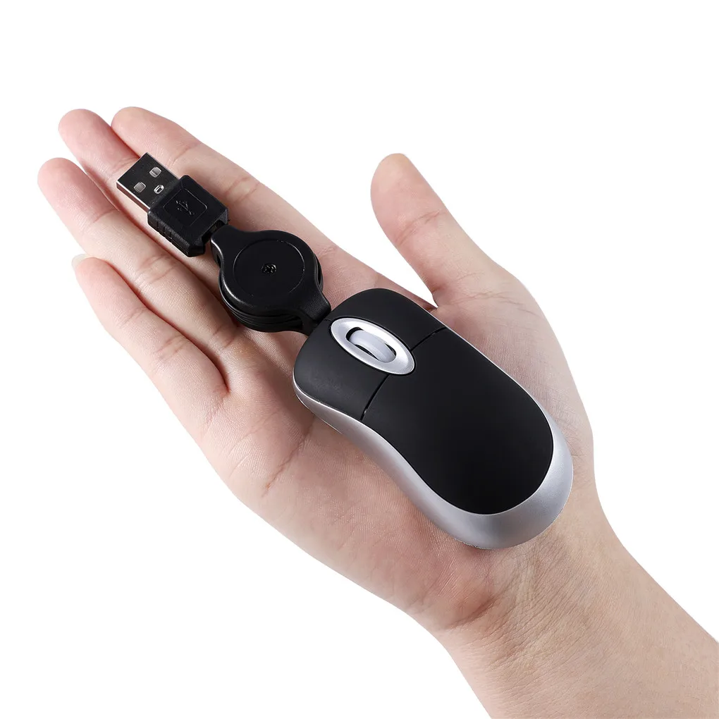 휴대용 광학 미니 마우스 접이식 USB 케이블 인체공학 - Laptop Electronics Accessories 리뷰 및 가격